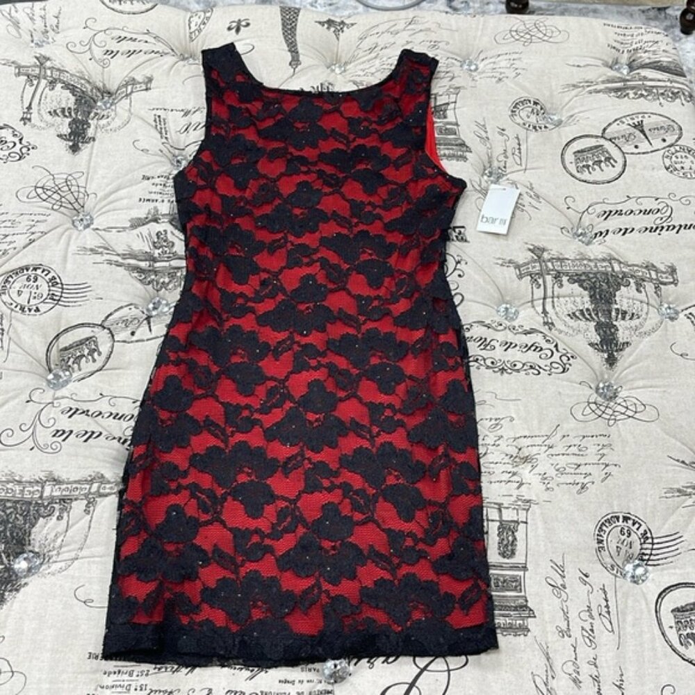 Bar III Lace Overlay Dress